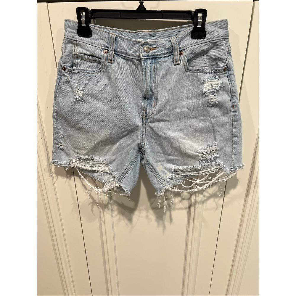 Old Navy High Rise Slouchy Straight Distressed Cut Off Shorts Festival Beach